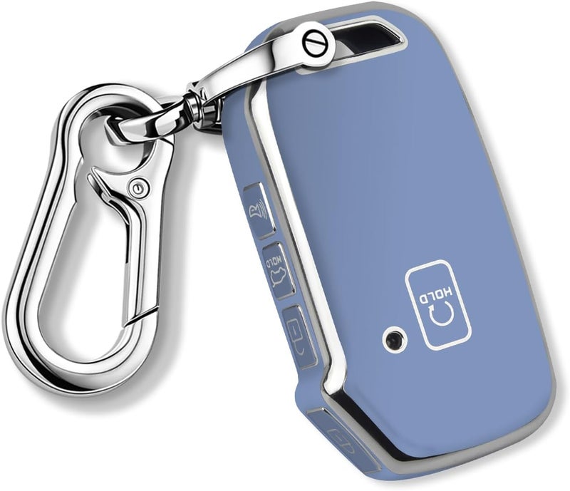 QBUC for Kia Key Fob Cover Case with Keychain Compatible with Kia K5 Sportage Sorento Telluride Forte Seltos Soul Niro Car Key（Blue） - Image 1