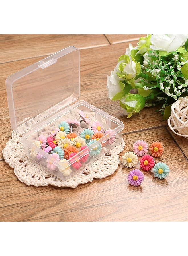 إيروريكس 30 قطعة من دبابيس الزهور ودبابيس الإبهام المزخرفة على شكل زهور ملونة لدبابيس الإبهام على شكل زهور لجدار الصور والجدار المميز والسبورة البيضاء ولوحة الفلين ولوحة الإعلانات والمكتب أو المنزل - Image 3