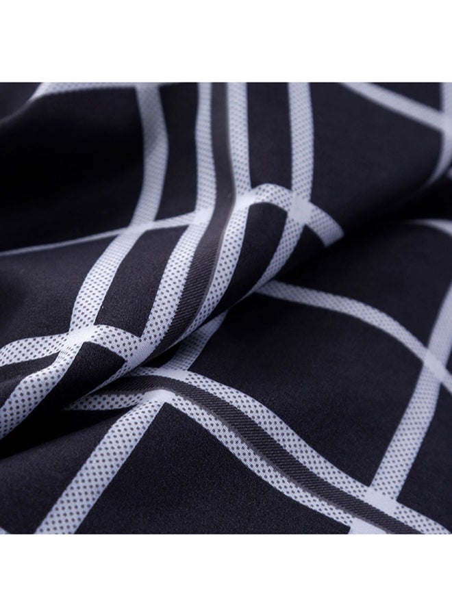 NIBEMINENT 4-Piece Bedding Set polyester Black/White King  - Image 4