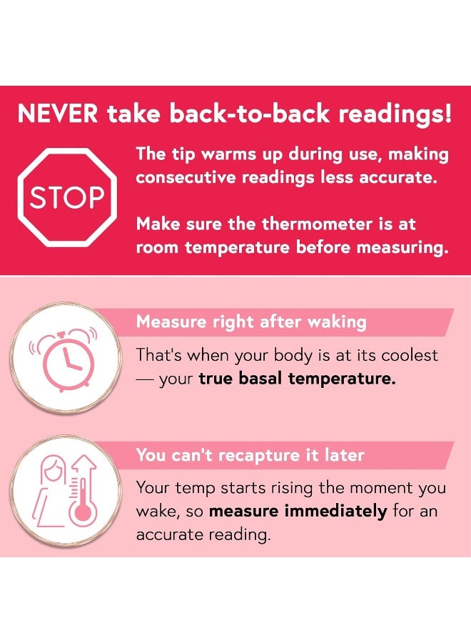 iProven Digital Basal Body Thermometer, 1/100th Degree High Precision, Quick 60-Sec Reading, Memory Recall, Accurate BBT Thermometer for Natural Ovulation Tracking - Image 4