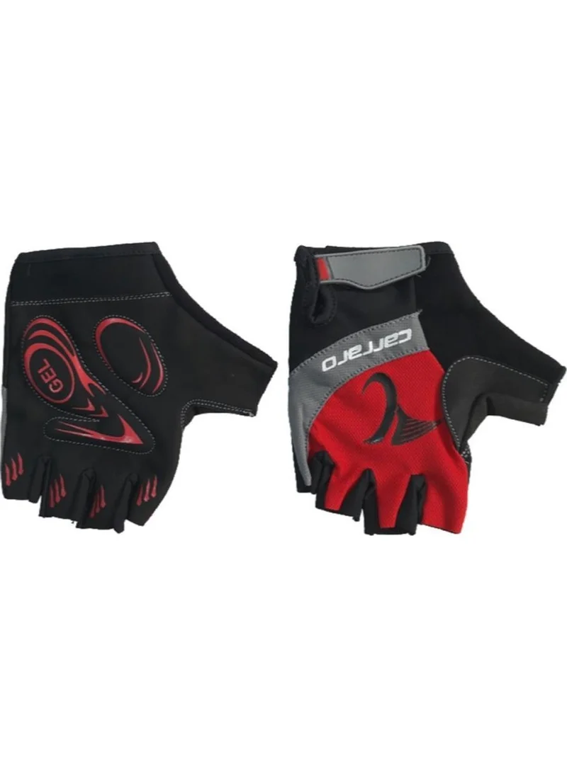 كارارو Short Finger Gloves V7 Red