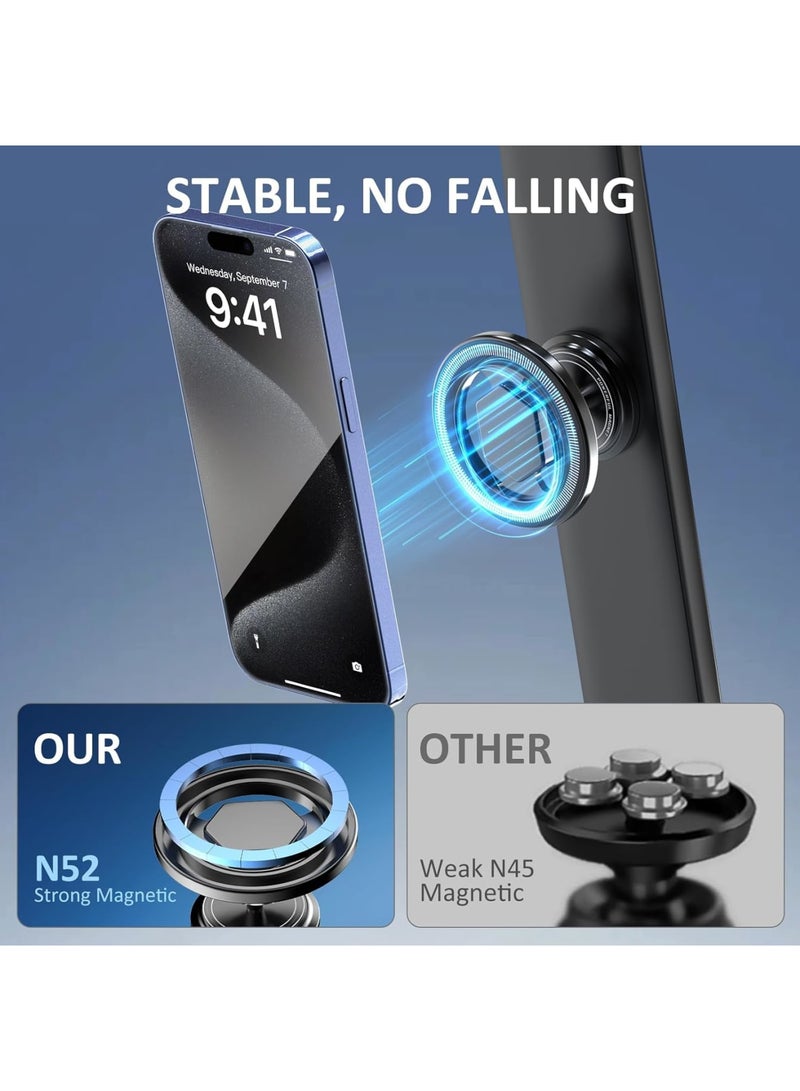 SYOSI Gym Phone Holder with 360° Adjustable Magnetic Mount, Mag-Safe-Compatible Phone Stand for Gym Equipment, Workout Rack, Home Fitness, Mirror, Treadmill, Bike, and Wall Use (Black) - Image 4