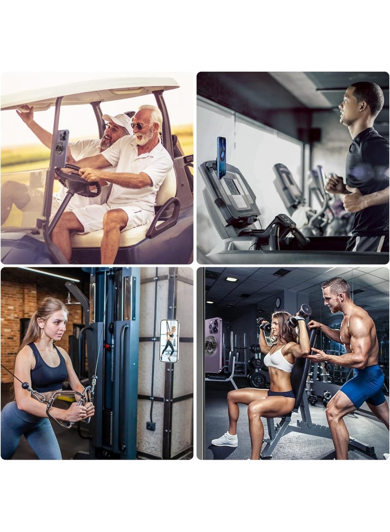 SYOSI Gym Phone Holder with 360° Adjustable Magnetic Mount, Mag-Safe-Compatible Phone Stand for Gym Equipment, Workout Rack, Home Fitness, Mirror, Treadmill, Bike, and Wall Use (Black) - Image 5