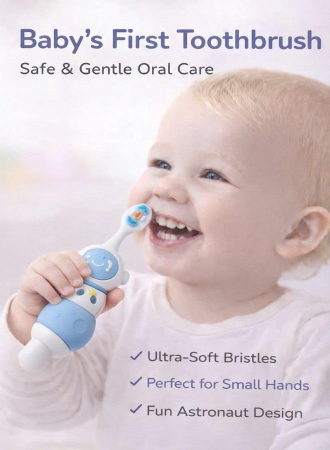 SMILE BABY 3D Cartoon Handle Soft Bristles Toothbrush for Children's with Travel Case 2 To 7 Years (SPACE BLUE) - Image 4