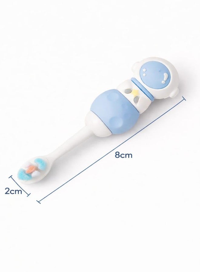 SMILE BABY 3D Cartoon Handle Soft Bristles Toothbrush for Children's with Travel Case 2 To 7 Years (SPACE BLUE) - Image 3
