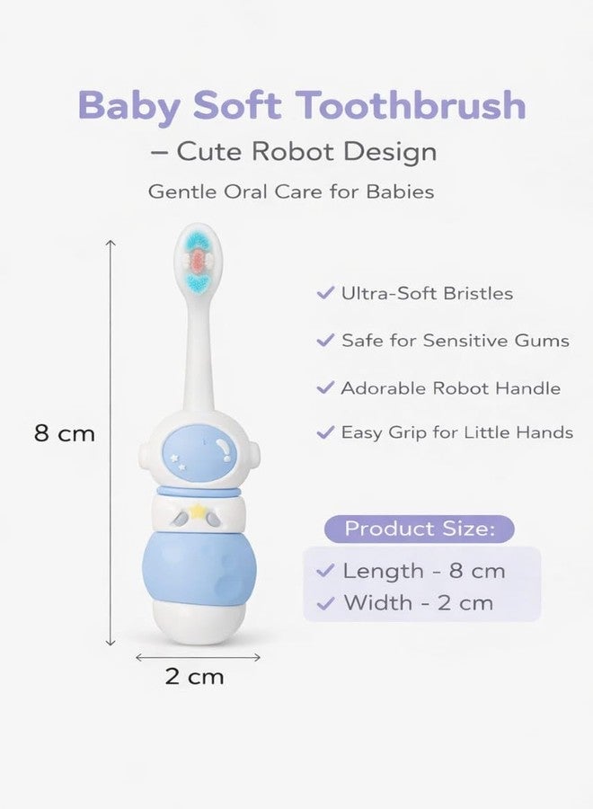 SMILE BABY 3D Cartoon Handle Soft Bristles Toothbrush for Children's with Travel Case 2 To 7 Years (SPACE BLUE) - Image 5