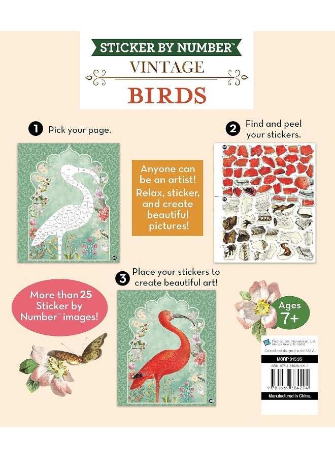 Brain Games - Sticker by Number - Vintage: Birds  - Image 2
