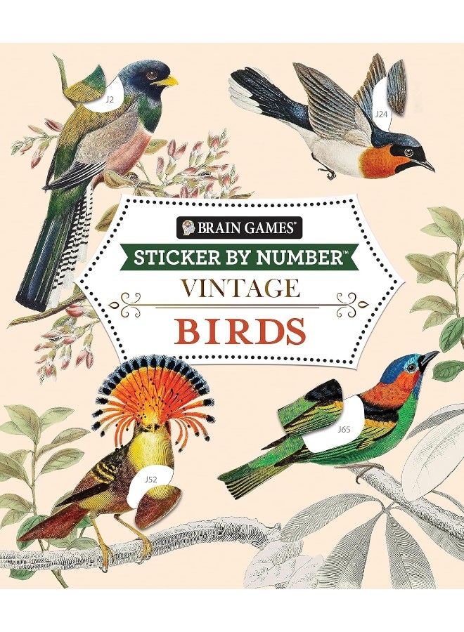 Brain Games - Sticker by Number - Vintage: Birds  - Image 1
