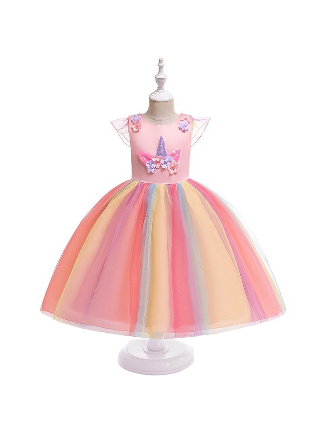 fashionhome 1-Piece Beautiful Dress Costume for Girls Kids Costumes Children Party Birthday Fancy Gown Toddler Baby Girl Summer Clothes Dresses  - Image 1
