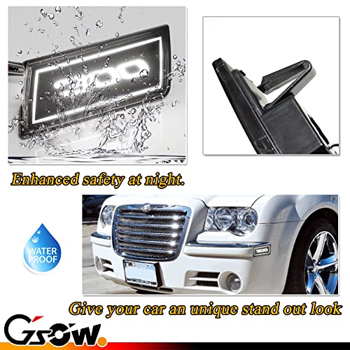 GSOWO 2 PCS White LED Side Marker Light for Chrysler 2005-2014 300 300C, [with 300" Badge] Clear Lens Front Turn Signal Indicator Blinker Lights - Image 3