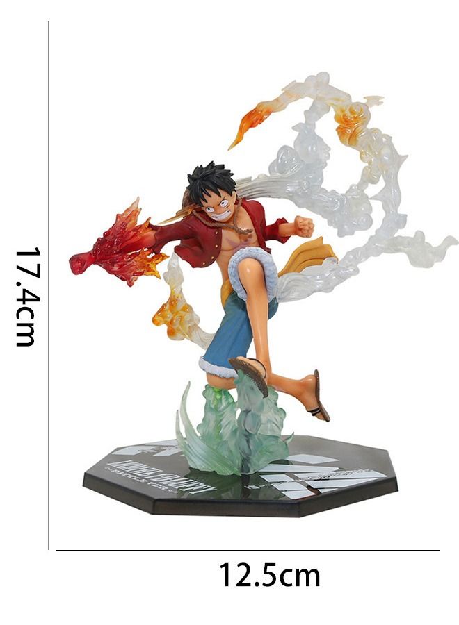 Anime One Piece Fire Fist Monkey D Luffy Figure，Collectible Model Statue Figure Toy 17.4CM - Image 2