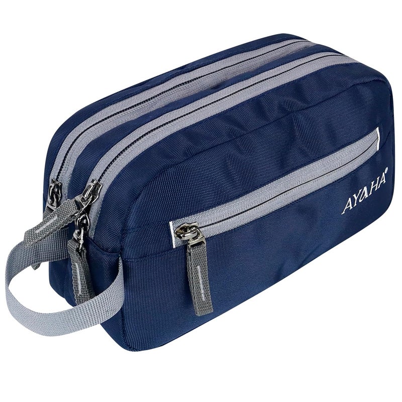 AYAHA Polyester Toiletry Bag for Men & Women Travel Pouch for Toiletries Shaving Kit & Cosmetics Water Resistance Pouch (Navy Blue) - Image 1