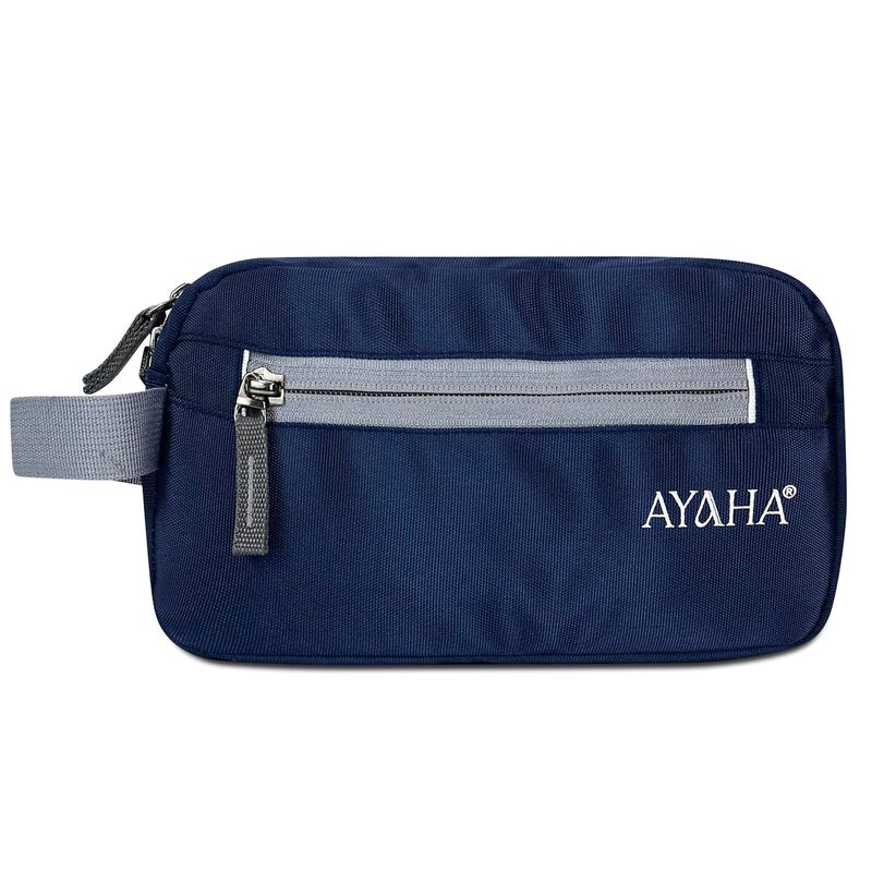 AYAHA Polyester Toiletry Bag for Men & Women Travel Pouch for Toiletries Shaving Kit & Cosmetics Water Resistance Pouch (Navy Blue) - Image 5