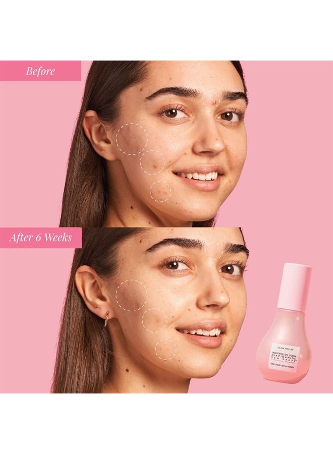 GLOW RECIPE قطرات نياكيناميد المتلألئة من البطيخ - سيروم مرطب مع حمض الهيالورونيك، زيت المورينغا + فيتامين E - سيروم وجه خفيف الوزن ومُضيء سائل - حجم السفر (15 مل) - Image 3