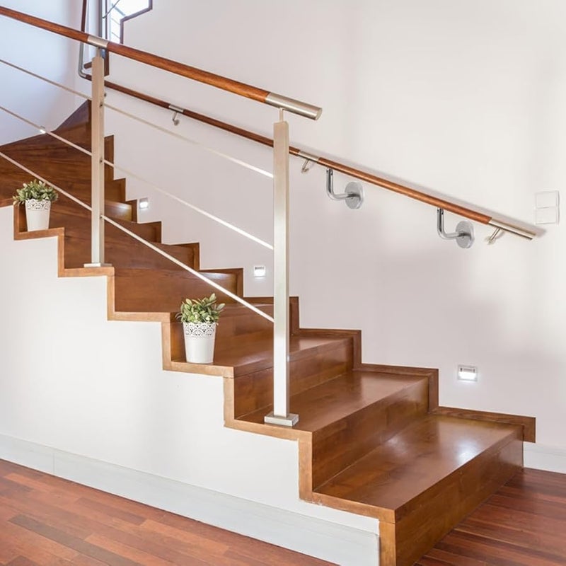 Stainless Steel Handrail Brackets Wall Mounted 5 Pack Modern Design Indoor Outdoor - Image 3