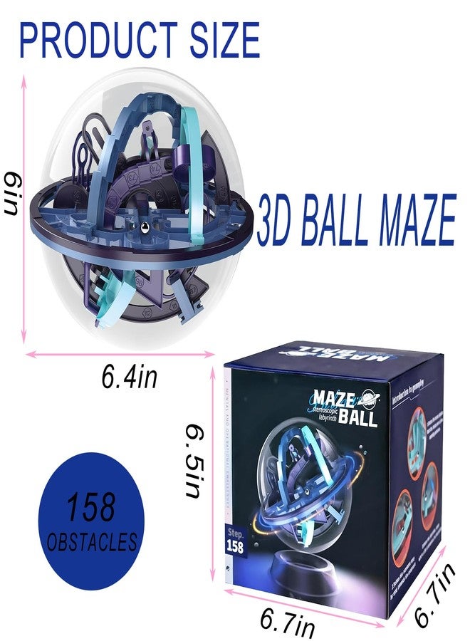 Jasunet 3D Ball Maze,Interactive Maze Sphere Game with 158 Obstacles,Labyrinth Puzzle Ball Kids Education Toys,Magical Brain Teasers Boy Gifts - Image 5