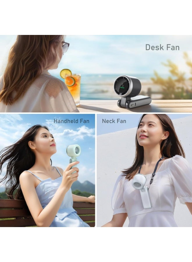 Suewidfay HF001 Handheld Fan Rechargeable, 5 High Speeds Adjustable Mini Hand Fan, 4000mah Portable Mini Electric Fan Handheld Personal Fan Travel Fan Green - Image 3