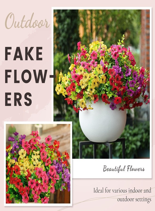 Der Rose 12 Bundles Artificial Flowers Faux Plants Outdoors Spring Summer Decoration Fake Silk Realistic UV Resistant Colorful Daisy for Outside Home Porch Patio Yard Decor - Image 5