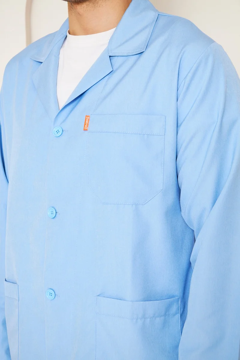 Orange Safety Mervem School Apron Alpaque Male Light Blue