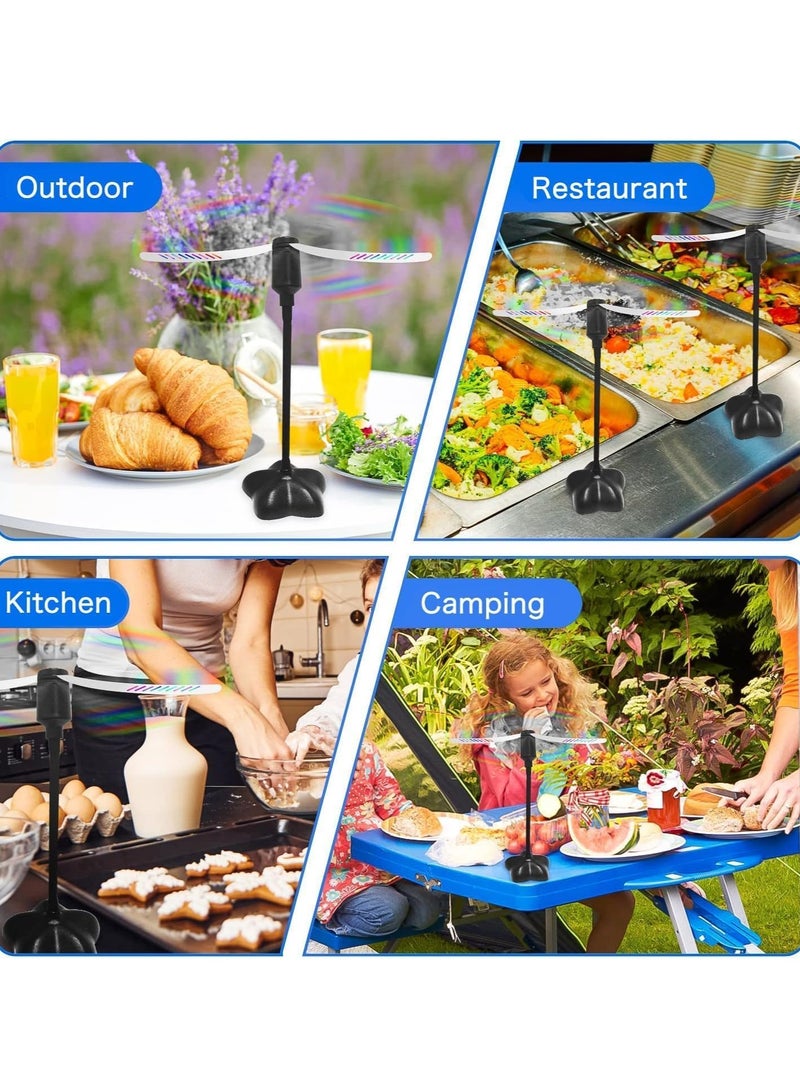 Zikra مروحة طاولة لطرد الذباب 2 عبوة مروحة طاولة محمولة داخلية وخارجية تحافظ على نظافة الطعام مروحة طعام لطرد الذباب للحفلات المنزلية والنزهات قابلة للطي - Image 5