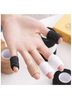 Generic 9 Rolls Of  Bandage Suitable For Finger Protection, Nail Protection Cover, 2.5 Cm X 4.5 M/1 Inch X 5 Size , Sports Fixing Tape, Elastic Wrapping, Black+White+Skin Color  - Image 2