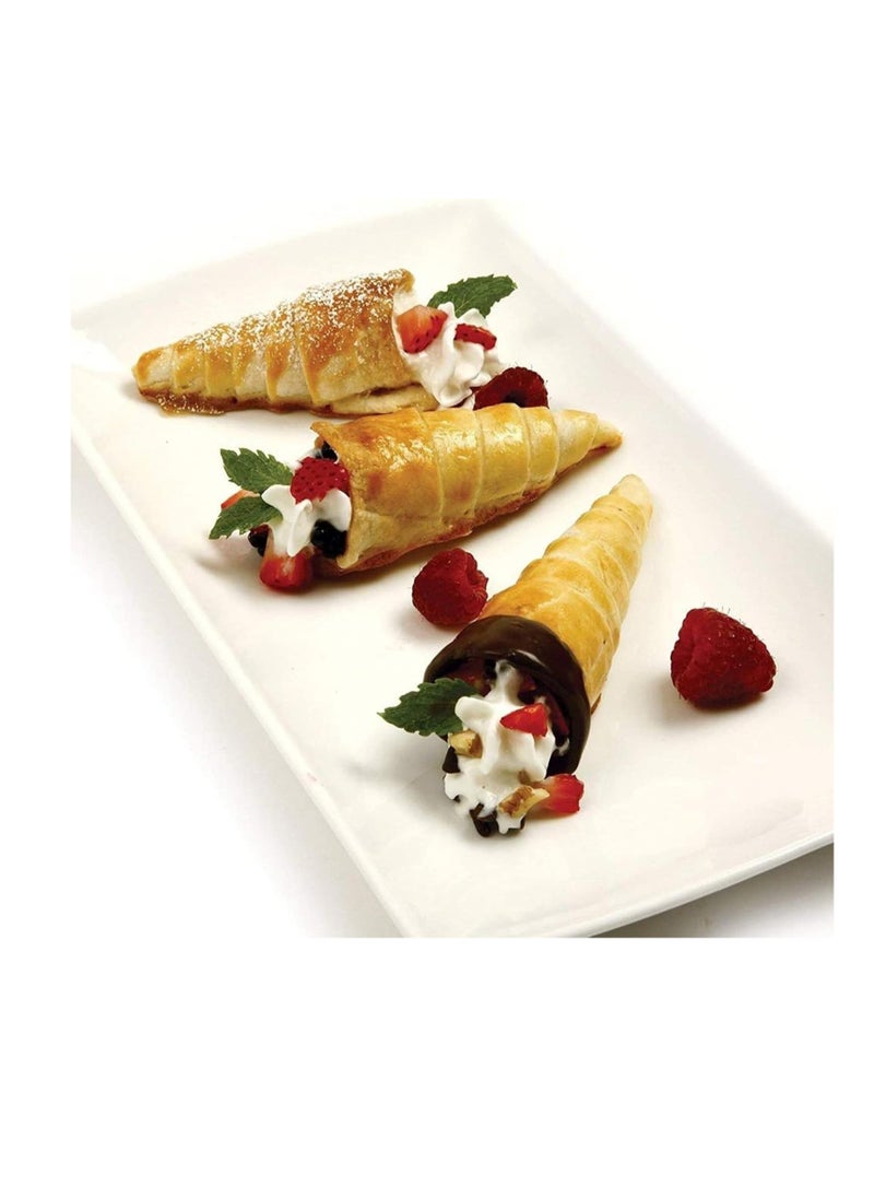 RoseFlower - 30pcs Non-Stick Cream Horn Cones Tubes Stainless Steel Conical Croissant Pastry Baking Moulds Set, Cannoli Form Roll Mold Corner Shaper - Image 1