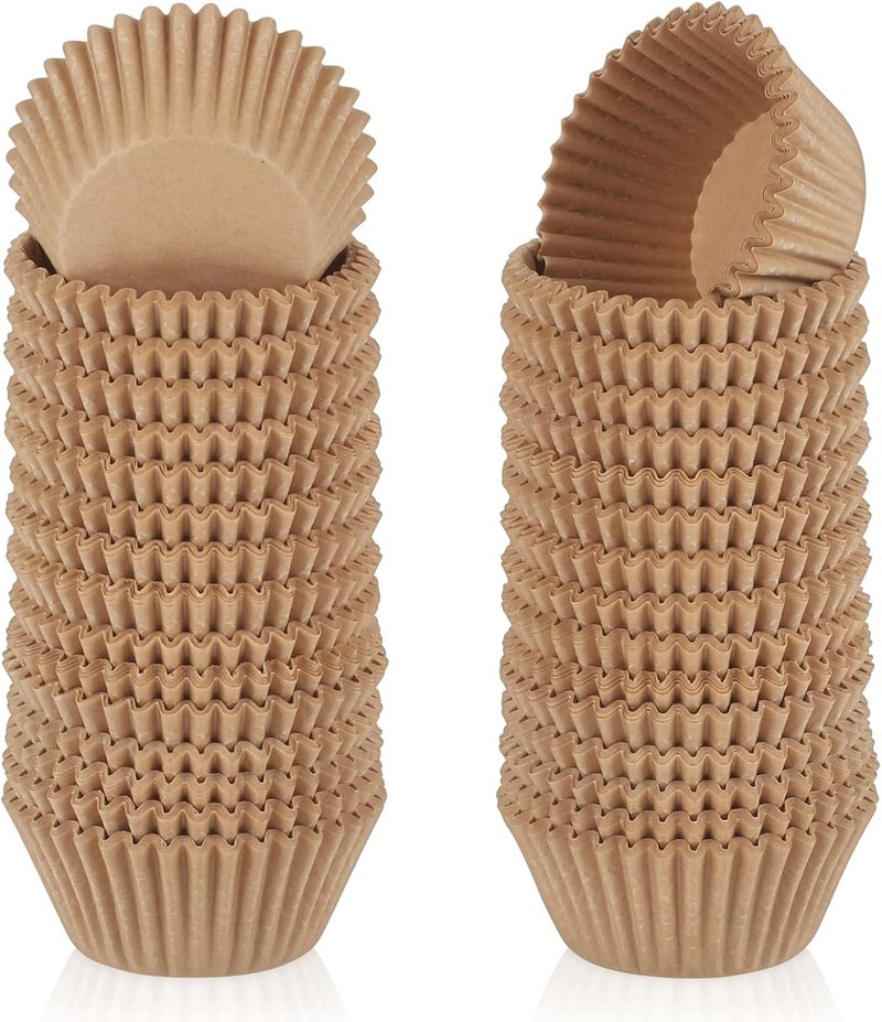 Caperci 500 Count Mini Cupcake Liners Natural Muffin Liners Greaseproof No Smell Small Cupcake Wrappers Baking Cups - Image 1