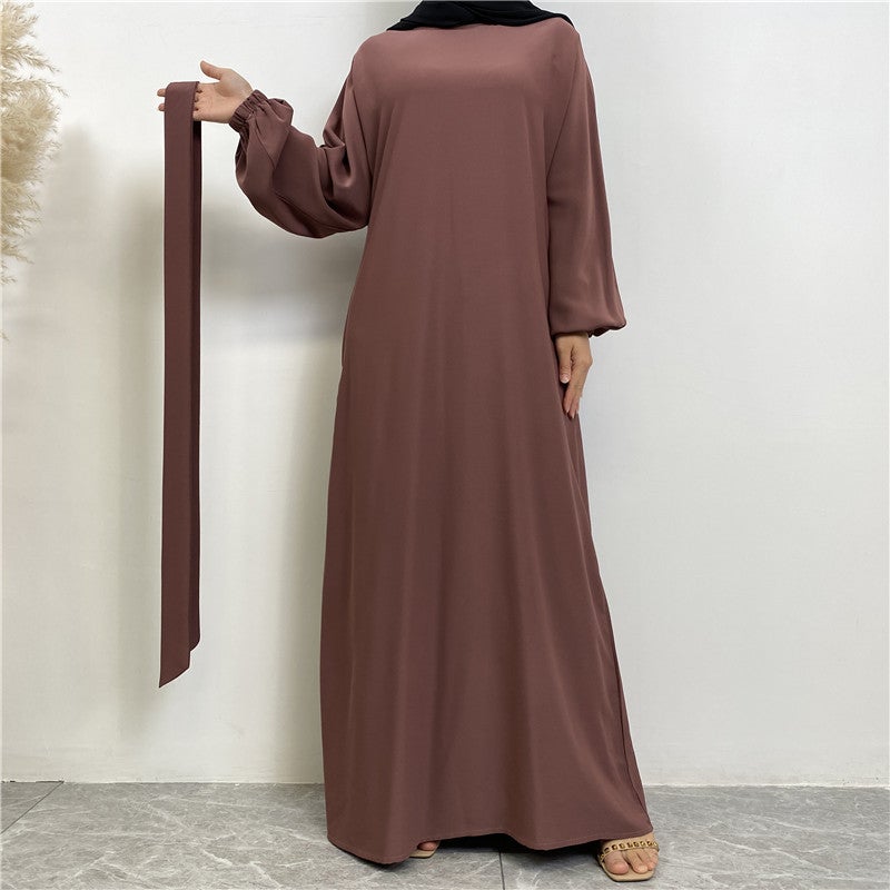 فستان نيدا بلون واحد بسيط ومتعدد الاستخدامات - مبيعات عالمية 6673 - Image 1