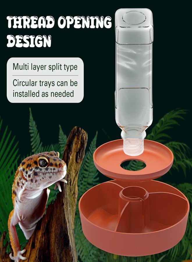 APlayfulBee 2 in 1 Reptile Food Feeders Bowl Water Bottle, Automatic Water Dispenser Reptile Feeder Kit for Amphibian Lizard Bearded Dragon Snake Feeding (Orange) - Image 2
