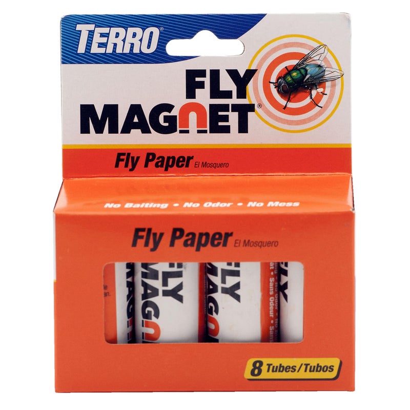 TERRO T518 Fly Magnet Indoor Housefly, 8 Count Pack, Sticky Fly Trap Indoor Hanging - Image 1