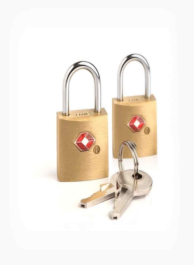 Praha Mini Padlock Suitcase Lock with Key, Security Multi-Color for Luggage, Backpack, Laptop Bag, Gym Locker, Filing Cabinets, Toolbox (H772-2PCS-GOLDEN) - Image 1