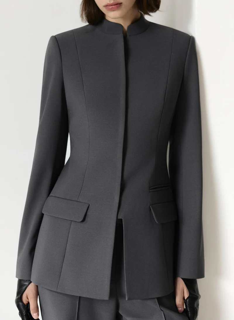 Lichi  Fitted single-breasted jacket with a hidden fastening for Women | Best Price UAE