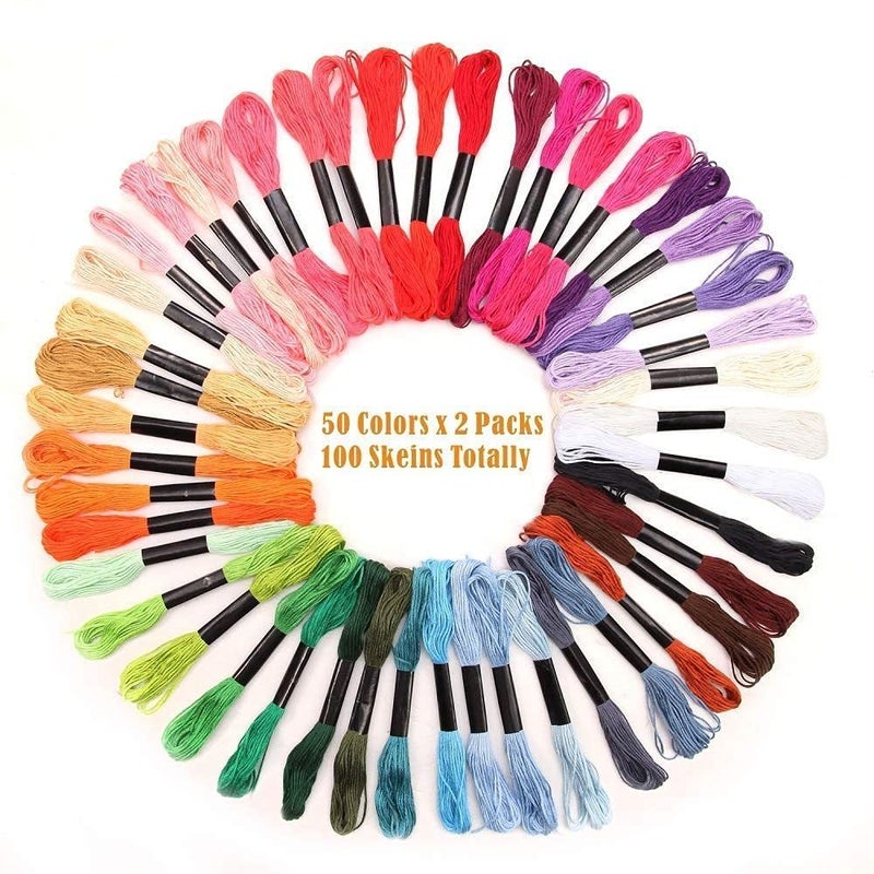 Diy Crafts 17723 Per Pack Cross Stitch Threads Friendship Bracelets Floss Crafts Floss Skeins Per Pack Set of Embroidery Pack of 10 Extra Blue - Image 2