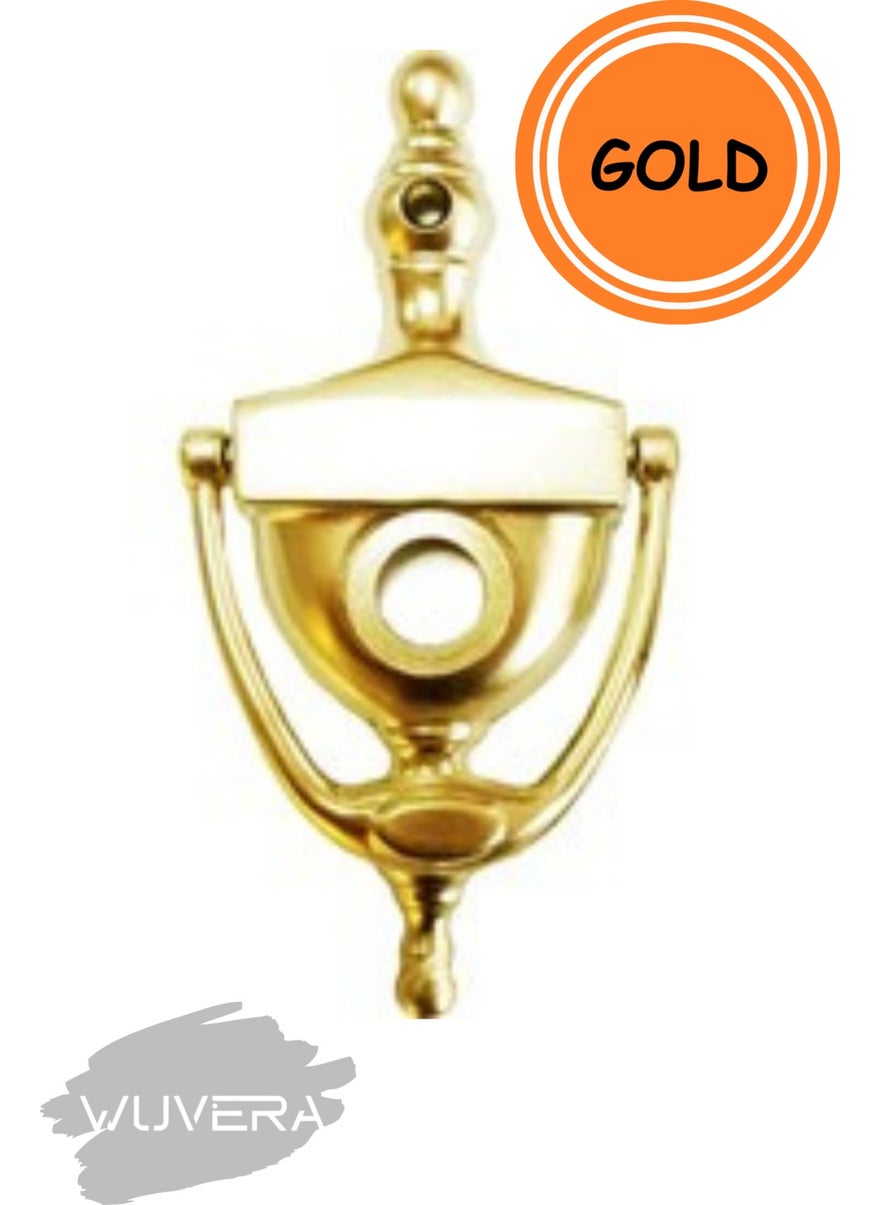 Wuvera Gold Shiny Yellow Steel Door Knocker: An Elegant Touch to Your Door  - Image 2