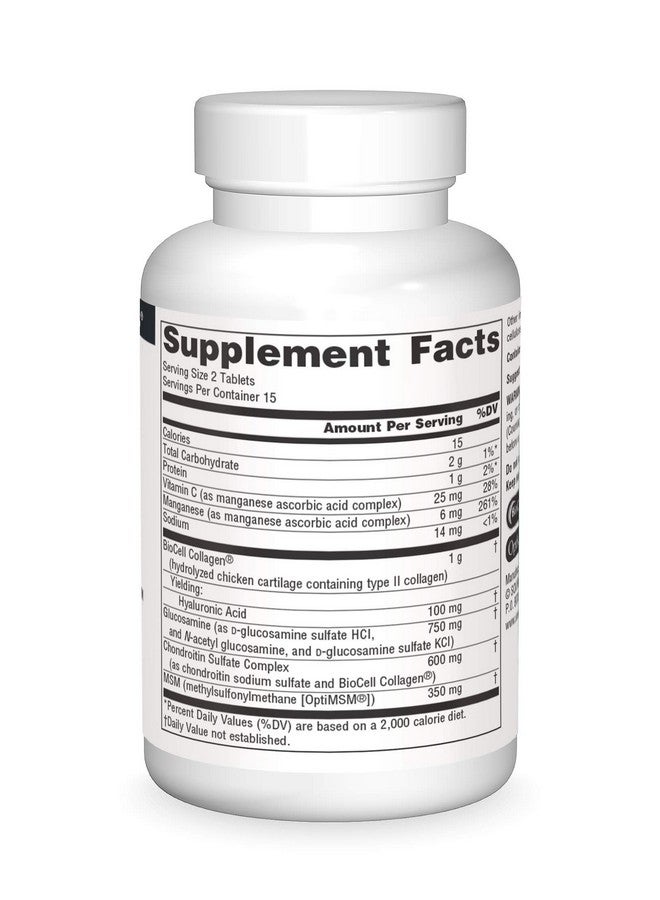 Source Naturals Hyaluronic Joint Complex With Glucosamine Chondroitin & Msm Extra Strength 30 Tablets - Image 4