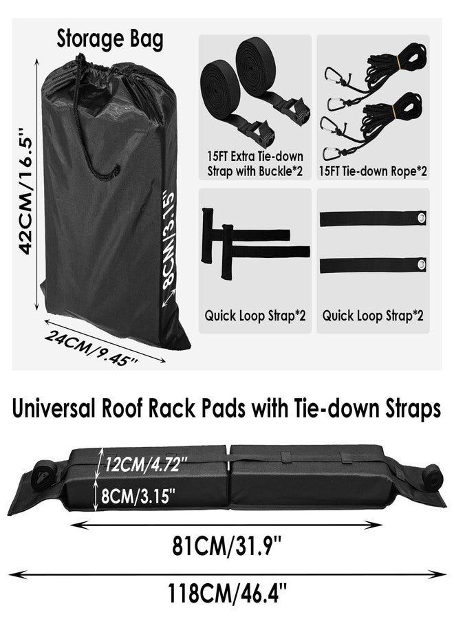 Socpuro Soft Roof Rack Pads for Kayak Surfboard SUP Canoe, Universal Car Roof Rack System with Tie Down Straps - Image 2