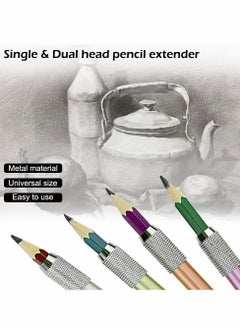 Y&D Aluminum Pencil Lengthener, Assorted Colors Extender Holder for Colored Pencils in Regular Size, School Art Writing (6 Pcs)  - Image 4