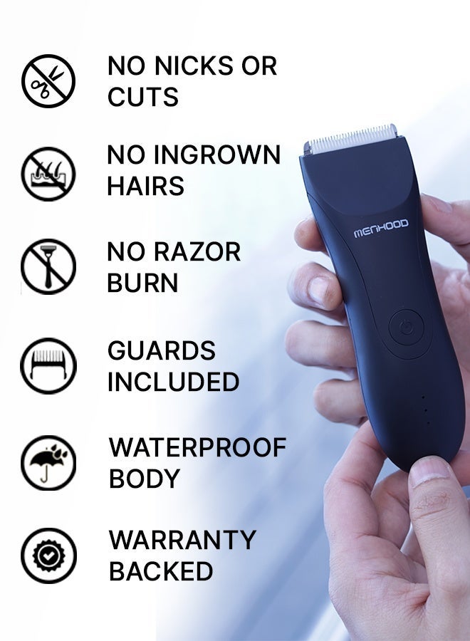 MENHOOD Waterproof Cordless Grooming Trimmer 1.0 & Intimate Wash for Men 150ML | Complete Male Grooming Kit | Full Body & Beard Trimmer with 150 Min Runtime | Rechargeable Electric Groomer & Shaver | Tea Tree & Neem Oil Foaming Wash | Anti-Fungal, pH Balanced, Skin Brightening & Long-Lasting Freshness - Image 4