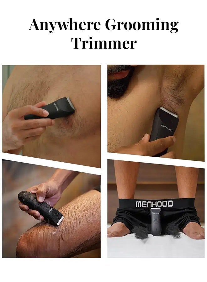 MENHOOD Waterproof Cordless Grooming Trimmer 1.0 & Intimate Wash for Men 150ML | Complete Male Grooming Kit | Full Body & Beard Trimmer with 150 Min Runtime | Rechargeable Electric Groomer & Shaver | Tea Tree & Neem Oil Foaming Wash | Anti-Fungal, pH Balanced, Skin Brightening & Long-Lasting Freshness - Image 2