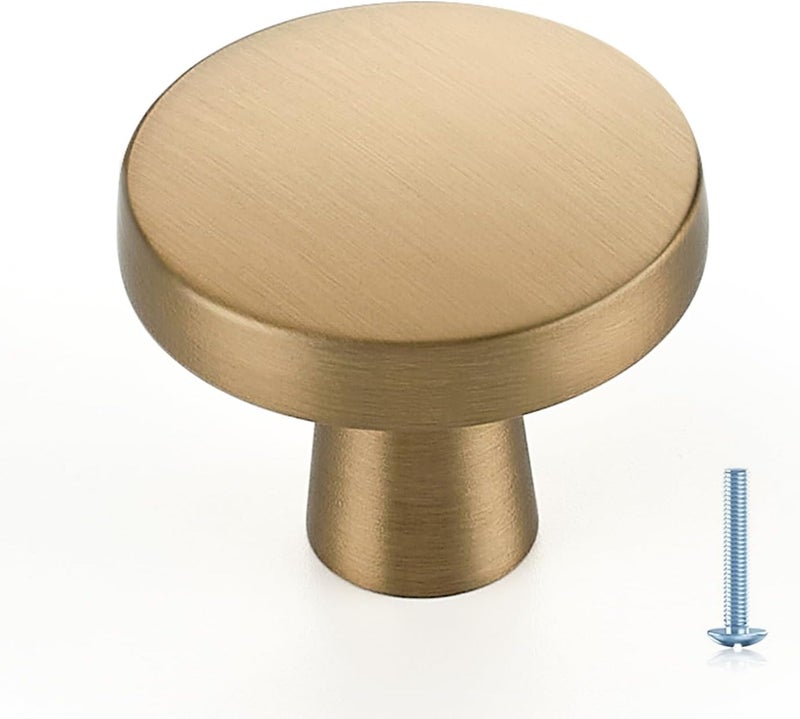 Ravinte 20 Pack Solid Single Hole Kitchen Round Cabinet Knobs Champagne Bronze Pulls Drawer Knobs Kitchen Cabinet Hardware Handles - Image 1