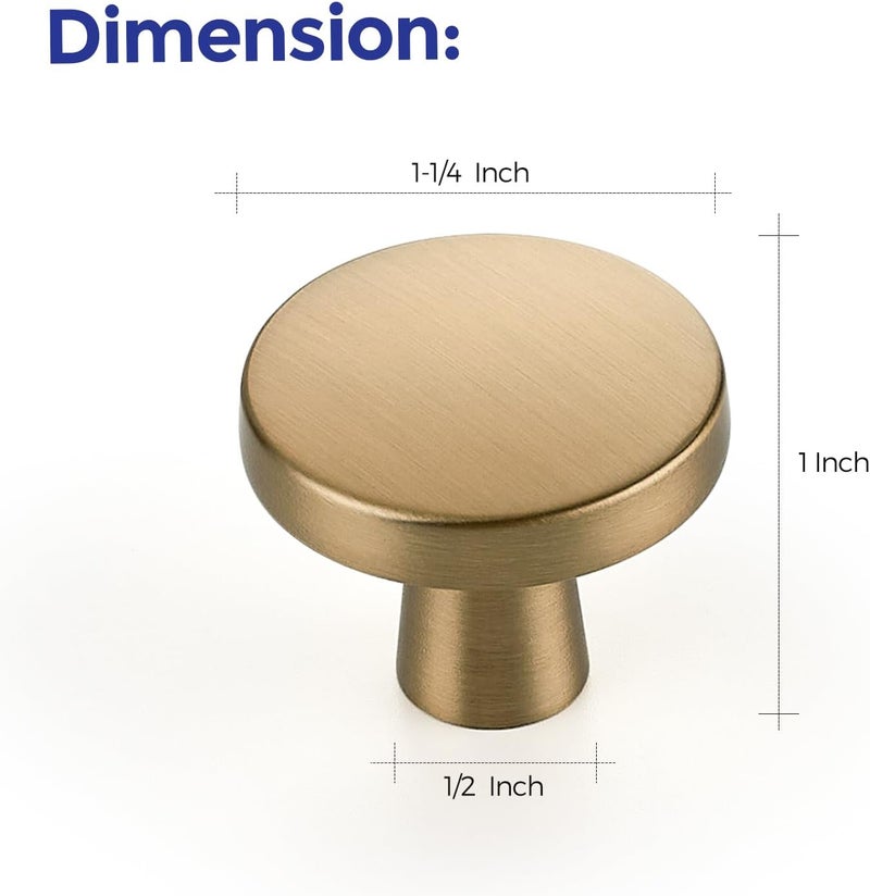 Ravinte 20 Pack Solid Single Hole Kitchen Round Cabinet Knobs Champagne Bronze Pulls Drawer Knobs Kitchen Cabinet Hardware Handles - Image 3