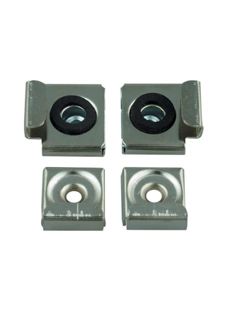 KNP KNP Nickle Plate Mirror Clip Set Mirror Hanger Clip Mirror Hanger Clips with Screws and Rawl Plugs 4 Pcs