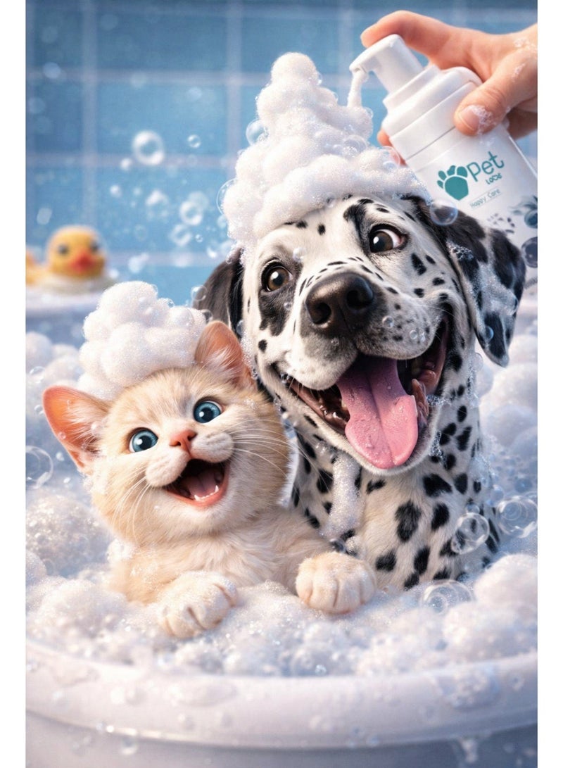 Pet Love Leave-In Strawberry Scented Foaming Shampoo for Cats and Dogs 225ml - Image 1