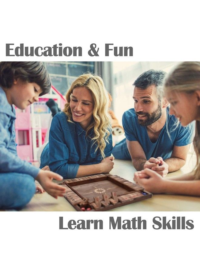 Sterling Games 14 Inches Shut The Box Game For 4 Players Family Dice Game With 12 Numbers Box Nautical Themed Large Wooden Game Board - Image 5