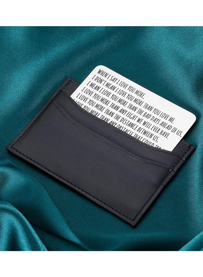 2Pcs Wallet Insert Card Anniversary Gifts For Men Husband From Wife Girlfriend Boyfriend Birthday Gifts Metal Mini Love Note Wedding Gifts For Groom Bride Him Her Deployment Gifts(Silver) - Image 5