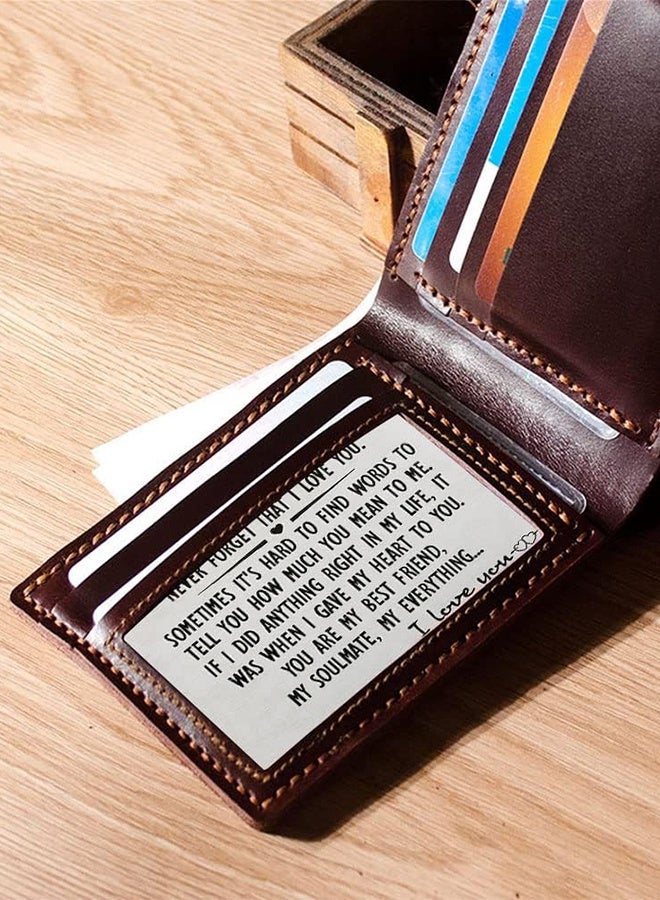 2Pcs Wallet Insert Card Anniversary Gifts For Men Husband From Wife Girlfriend Boyfriend Birthday Gifts Metal Mini Love Note Wedding Gifts For Groom Bride Him Her Deployment Gifts(Silver) - Image 3