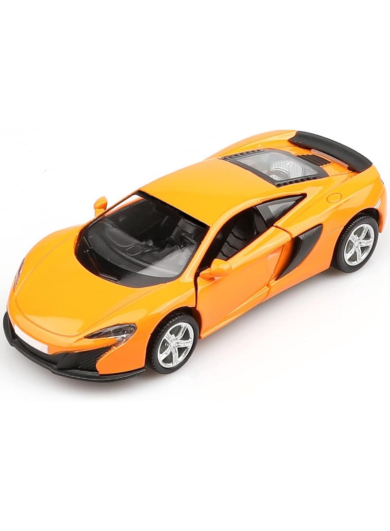 HALAMODO 1:36 Alloy Sports Car Model , Pull-Back Toy With Opening Doors , Collector's Decor , Model Car for Kids Boy Girl Gift Orange ,13cm*5.2 cm*3.5 cm - Image 1