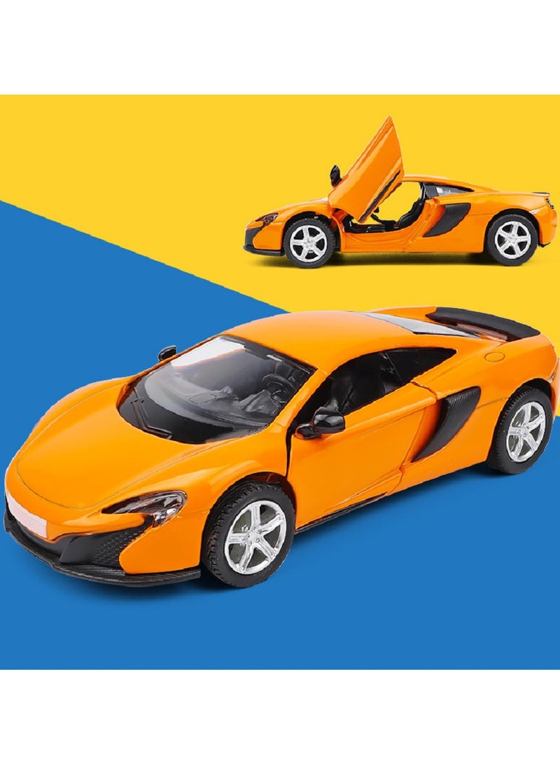 HALAMODO 1:36 Alloy Sports Car Model , Pull-Back Toy With Opening Doors , Collector's Decor , Model Car for Kids Boy Girl Gift Orange ,13cm*5.2 cm*3.5 cm - Image 4