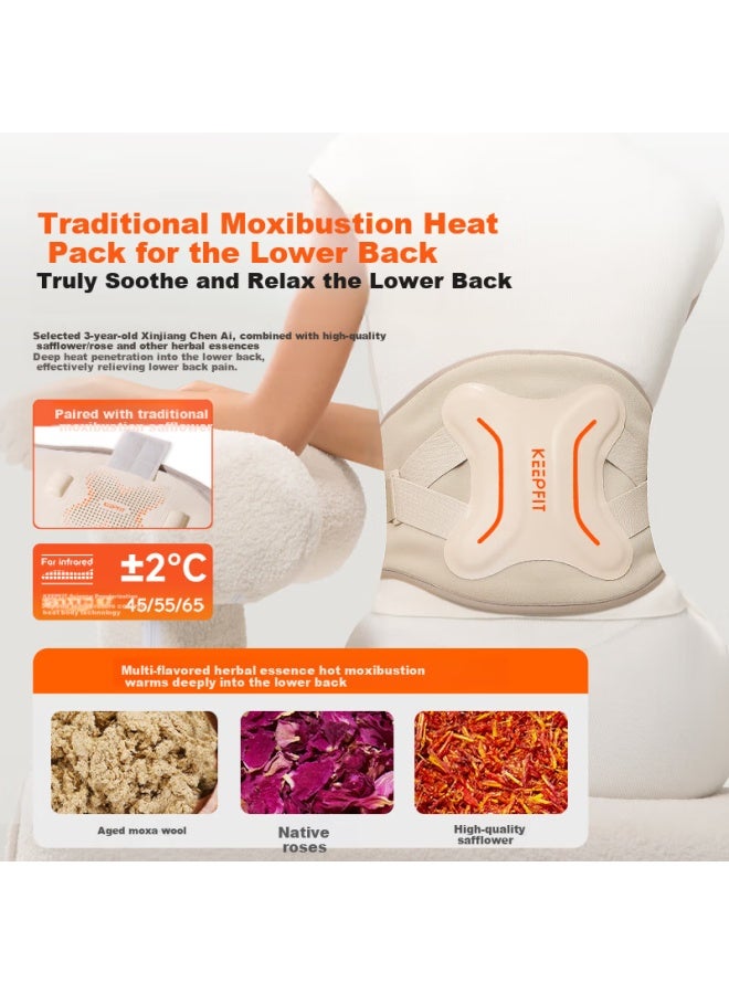 Keepfit W15s Waist Massager, Back Heating Pad For Spine, Moxibustion Device For Herniated Discs, Pain Relief Aid, Posture Corrector, Abdominal Therapy Device For Women's Health, Birthday Gift - Image 1