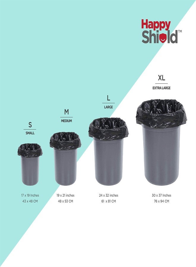 Happy Shield Garbage Bags Medium | RCS Certified | Dustbin Bags 19x21 Inch | Durable & Leak-Proof | Disposable Garbage Bags for Home, Kitchen Waste | Pack of 2 (60 Black Bags) - Image 5